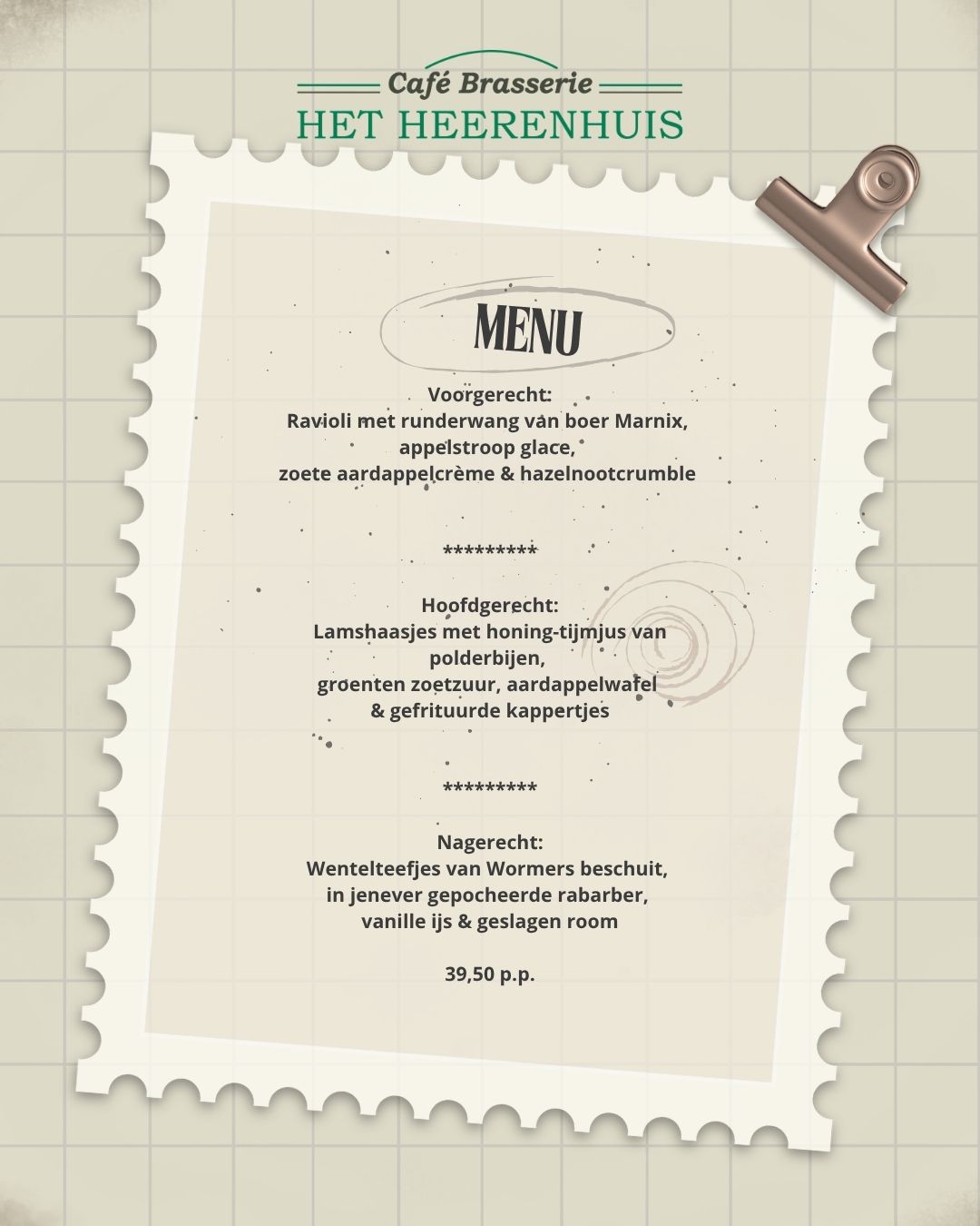 Jubileum menu
